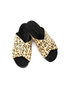 Franco Sarto Leopard Print Slip-On Sandals